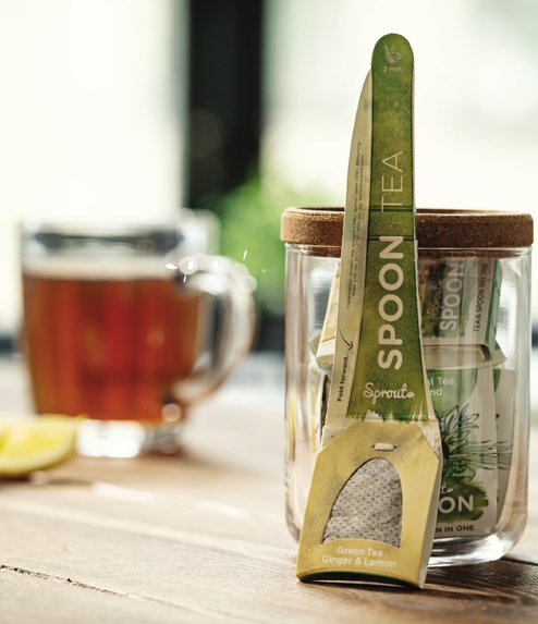 No Artificial Flavors Tea and Spoon in One High-Quality Tea Blends with No Added Artificial Flavors 5-Pack Sprout Spoon Green Tea Ginger & Lemon Biodegradable and Plastic-Free Materials