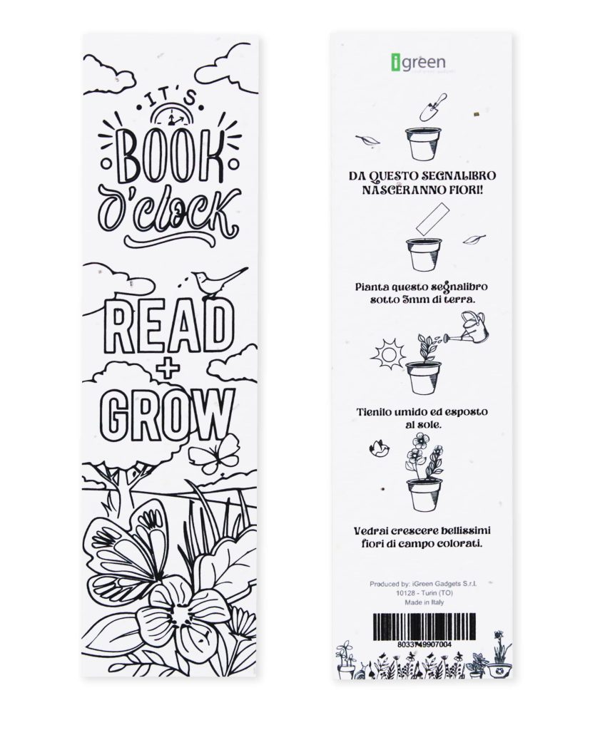 Segnalibro Piantabile Black and White Fronte + Retro