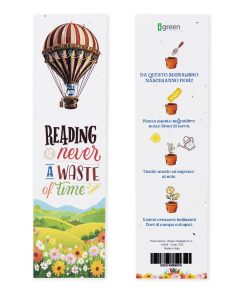 Segnalibro Piantabile Mongolfiera Fronte + Retro