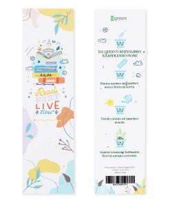 Segnalibro Piantabile Read Fast Live Slow Fronte + Retro